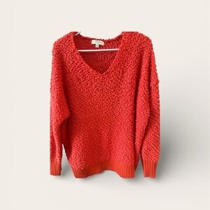 UMGEE Cozy Red/Orange Textured Women's Sweater XL